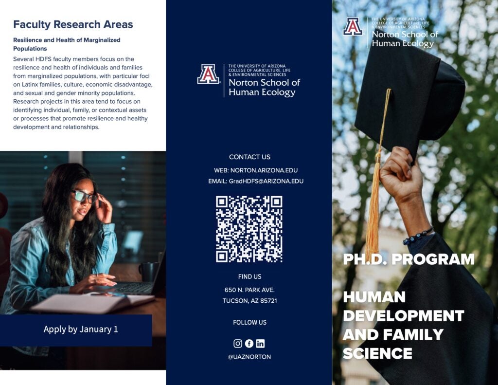 Graduate brochure for the University of Arizona