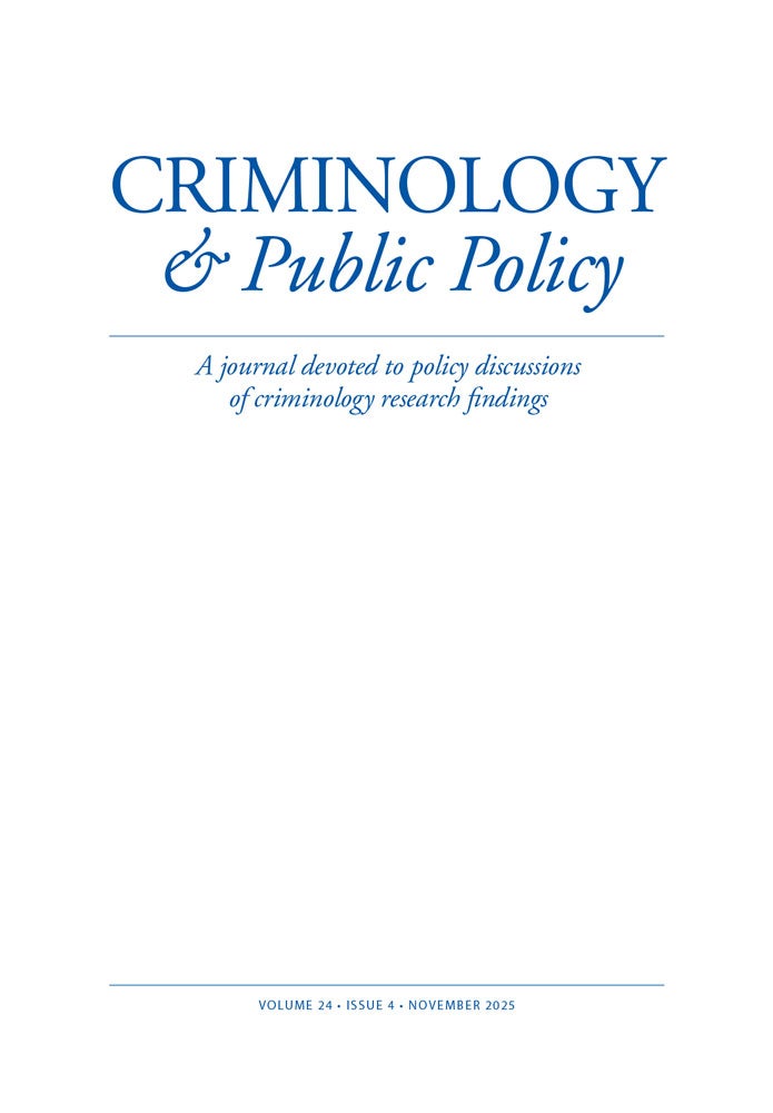Journal cover of Criminology and Public Policy
