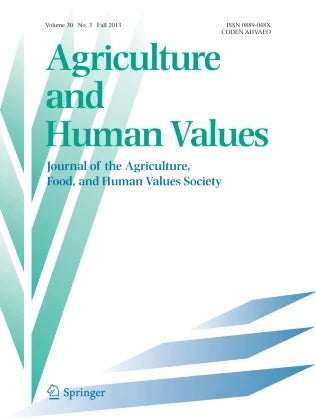 Cover of Agriculture and Human Values