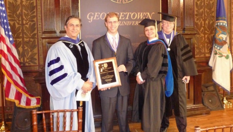 2008 Tropaia - Professor Mashayekhi, Zack Canto (2008 Hoggson Award Winner), Professor Schiwietz, and Professor McDonald